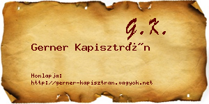Gerner Kapisztrán névjegykártya